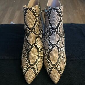 BCBG Short Snakeskin Boots